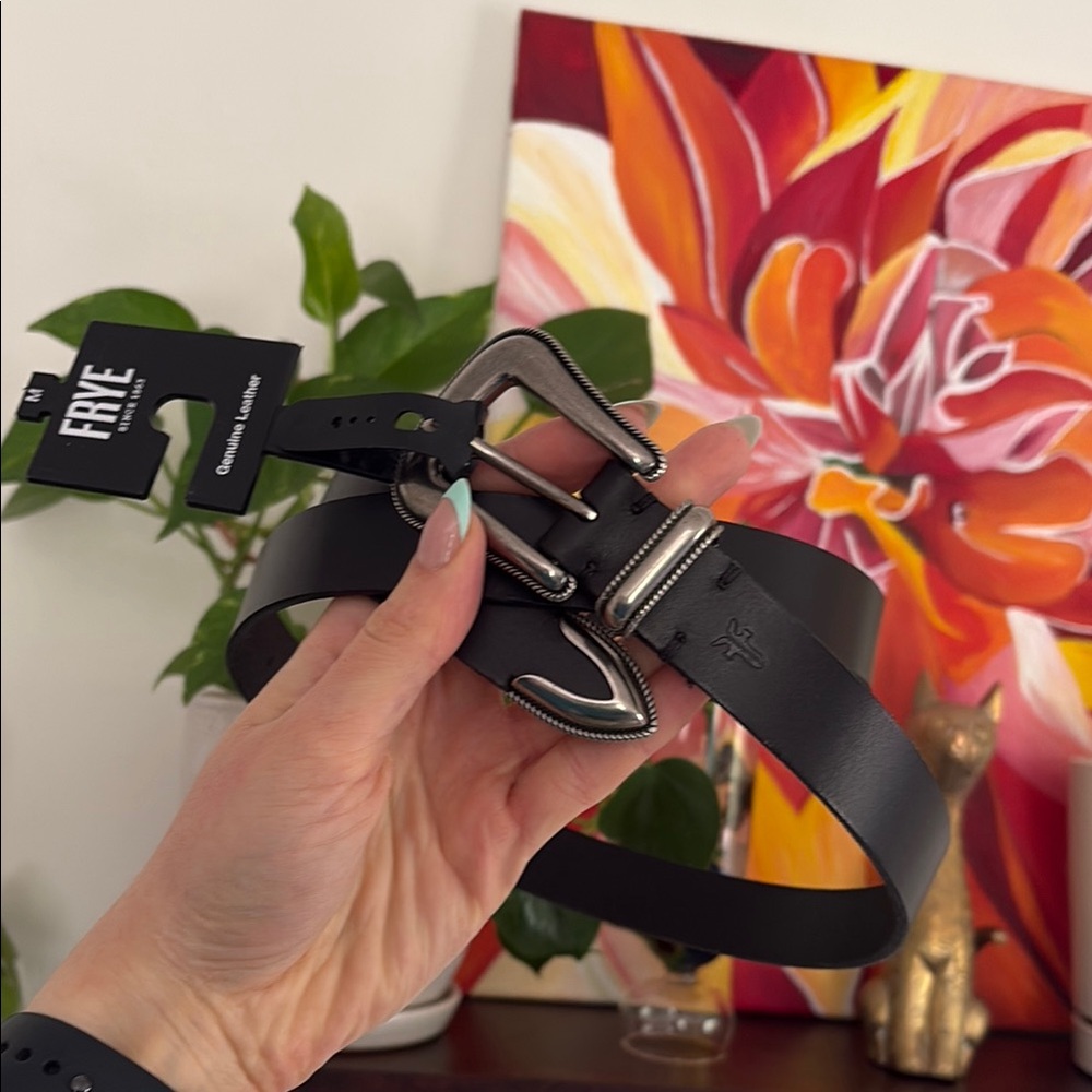FRYE Black Leather Belt
